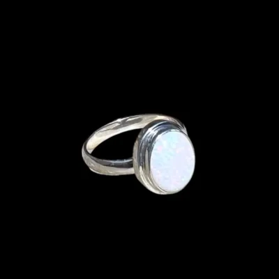 Zilveren dames ring Opal