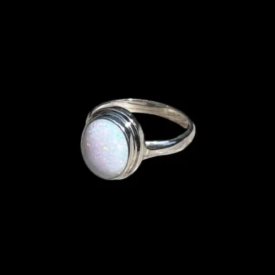 Zilveren dames ring Opal