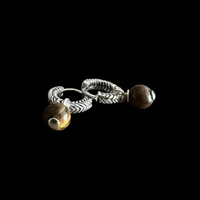 Zilveren oorbellen So beauty brown
