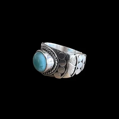 Zilveren dames ring Blue ocean