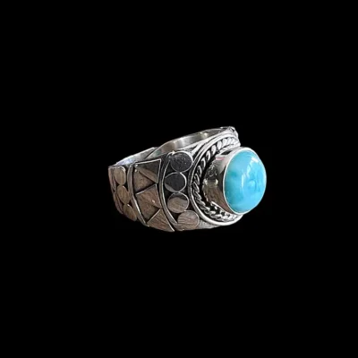 Zilveren dames ring Blue ocean