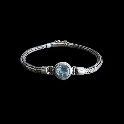Zilveren dames armband Evita lightblue