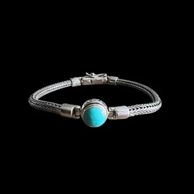 Zilveren dames armband Evita blue