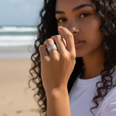 Zilveren dames en heren ring Boho