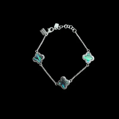 Zilveren armband Flower multicolours big