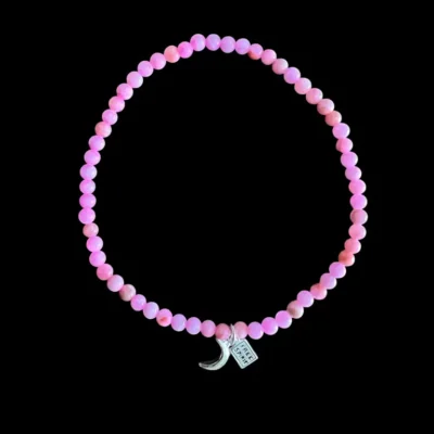Enkelbandje Pink met zilveren maandje