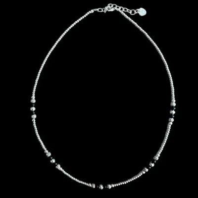 Zilveren ketting Bowien black