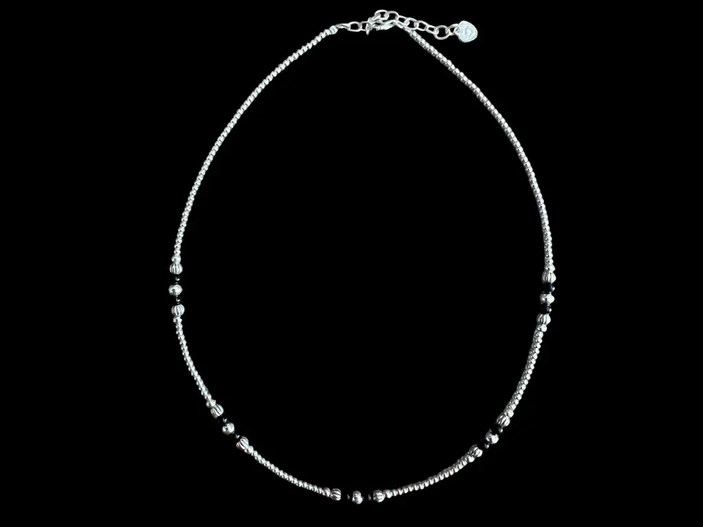 Zilveren ketting Bowien black 1 Zilveren ketting Bowien black