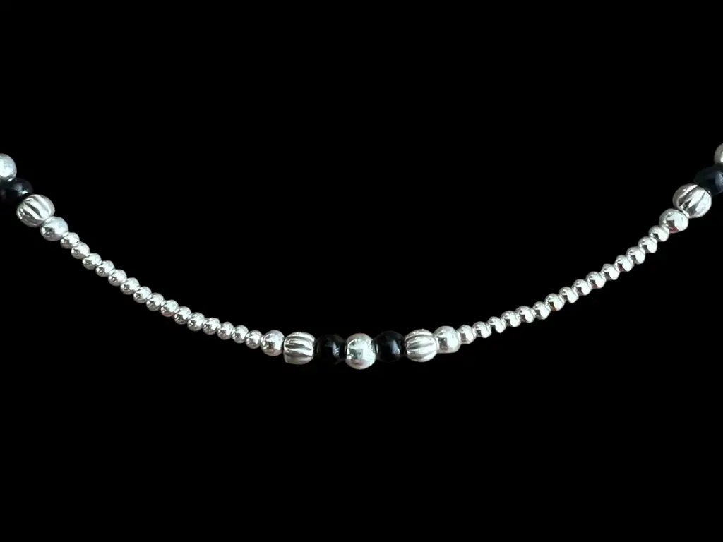 Zilveren ketting Bowien black 2 Zilveren ketting Bowien black - Afbeelding 2