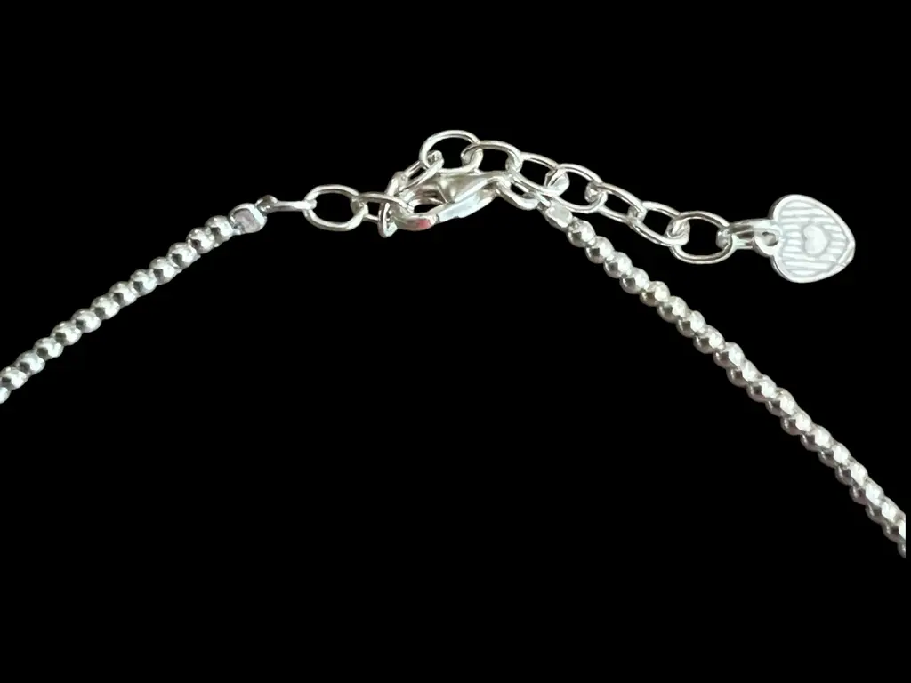 Zilveren ketting Bowien black 3 Zilveren ketting met kraaltjes