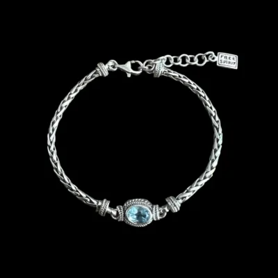 zilveren sdames chakel armband met lichtbaluw agaat steentje