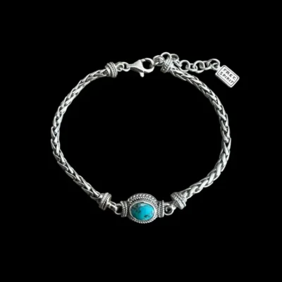 Zilveren dames armband Aminah blue met turkoois steen