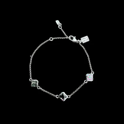 Zilveren dames armband Flower multicolour met abalone schelp