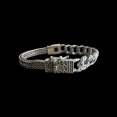Zilveren dames amband Batari black met onyx steen