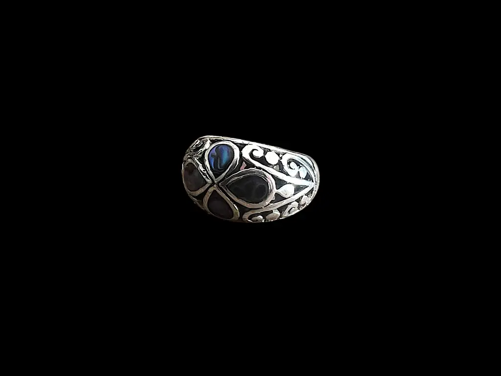 Zilveren dames ring Marny 2 Zilveren ring met abalone