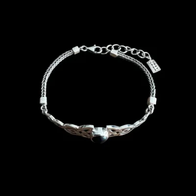 Zilveren dames armband Eliza black met onyx steen
