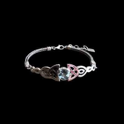 Zilveren dames armband Eliza light blue met blauwe agaat