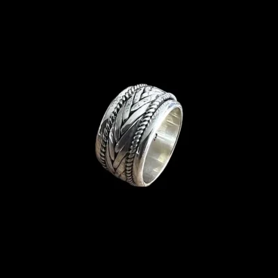 Zilveren dames en heren ring Faith special