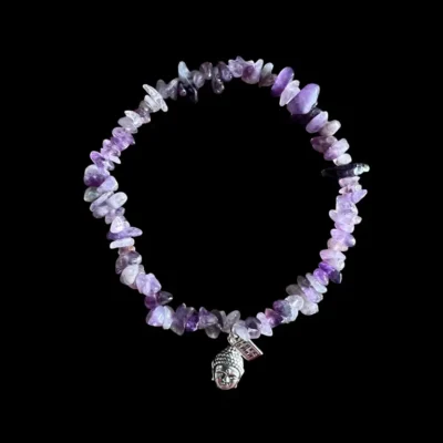 Enkelbandje Purple rain met amethist steentjes