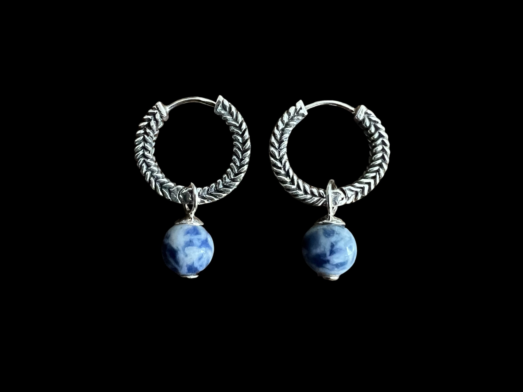 Losse hangers voor oorbellen So beauty dark blue lapis lazuli 2 Oorbellen met lapis lazuli