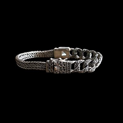 Zilveren dames armband Batari light blue met blauwe agaat