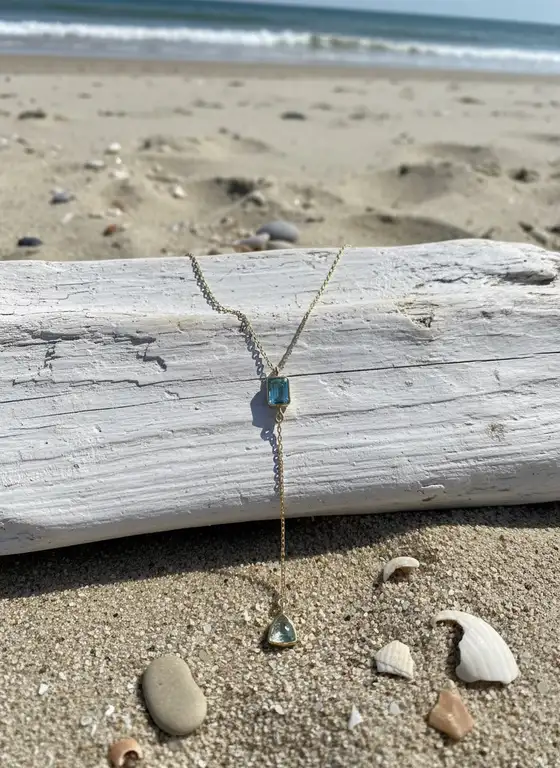 Zilveren ketting Summer breeze 2 Zilveren ketting met blauwe stenen