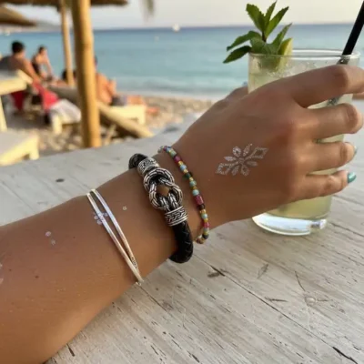 Lederen dames armband Wish knoop