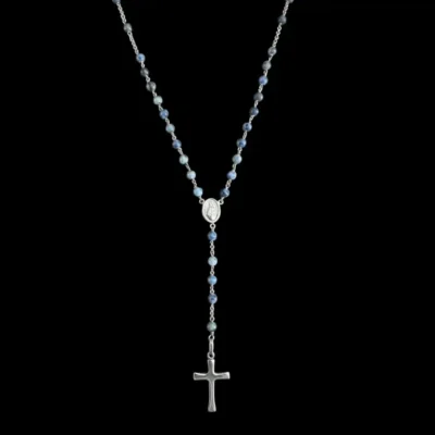 Kralen ketting met donkerblauwe kralen