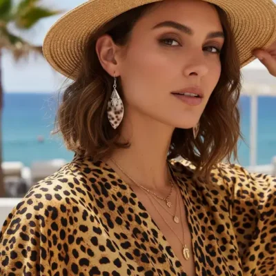 Oorbellen Leopard long