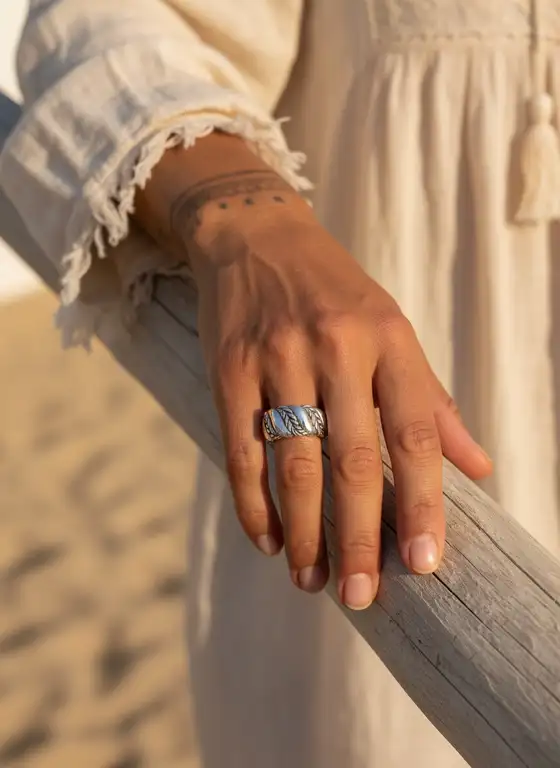 Zilveren dames ring Lou 2 grote Zilveren dames ring