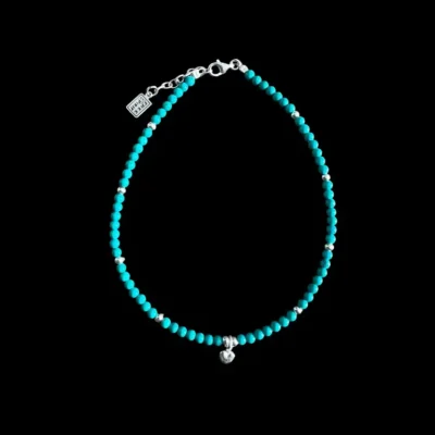Enkelbandje Zara blue met turkoois steentjes