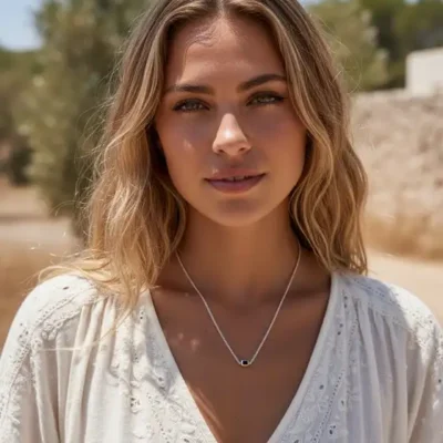 Zilveren ketting Samira brown met rookkwarts steen