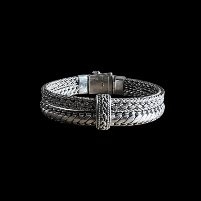 Zilveren schakel armband