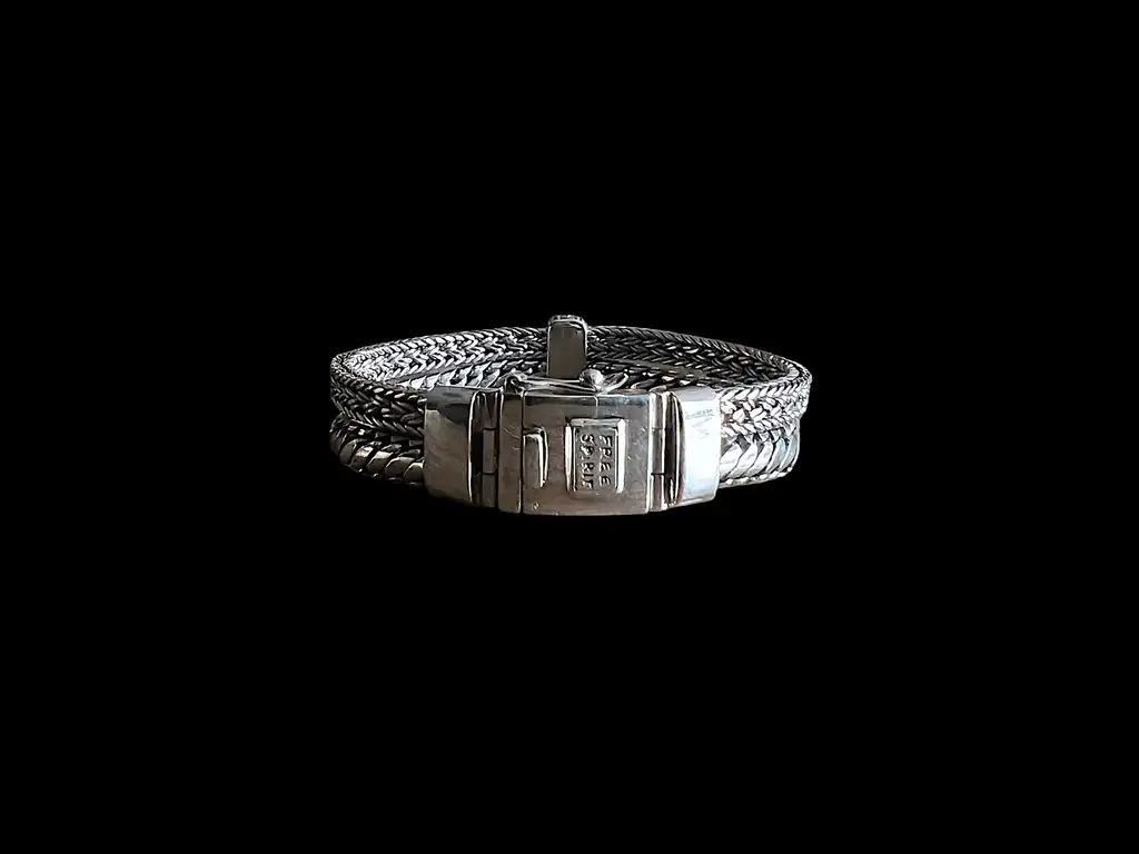 Zilveren dames en heren armband Boho smal 4 Zilveren schakel armband