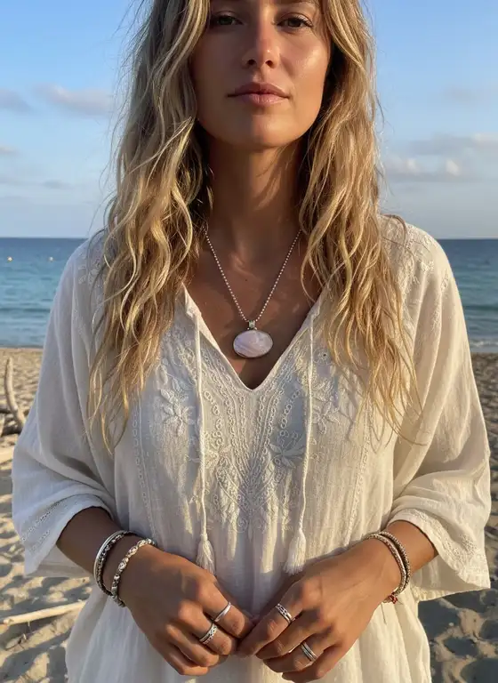 Limited edition hanger Tina met bruine seashell 2 Zilveren hanger met seashell steen
