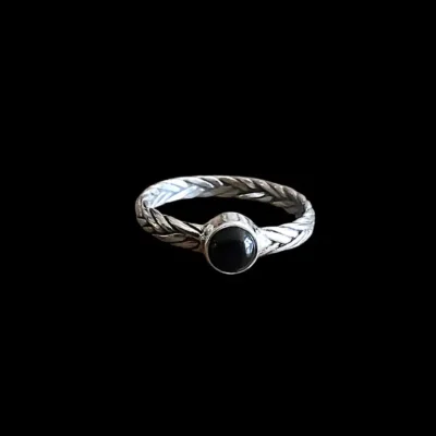 Zilveren dames ring Ciao black met onyx steen
