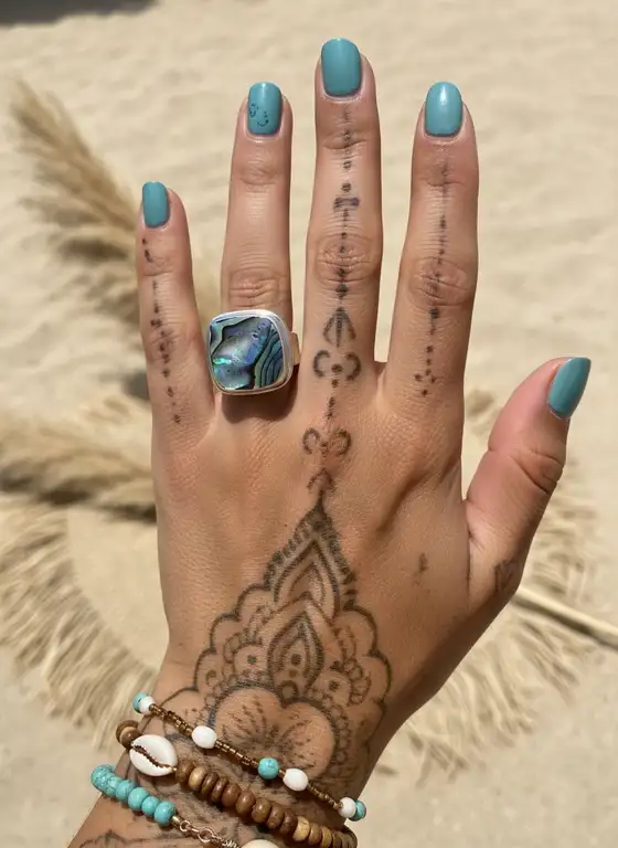 Zilveren dames ring Yuli 3 Zilveren ring met abalone schelp