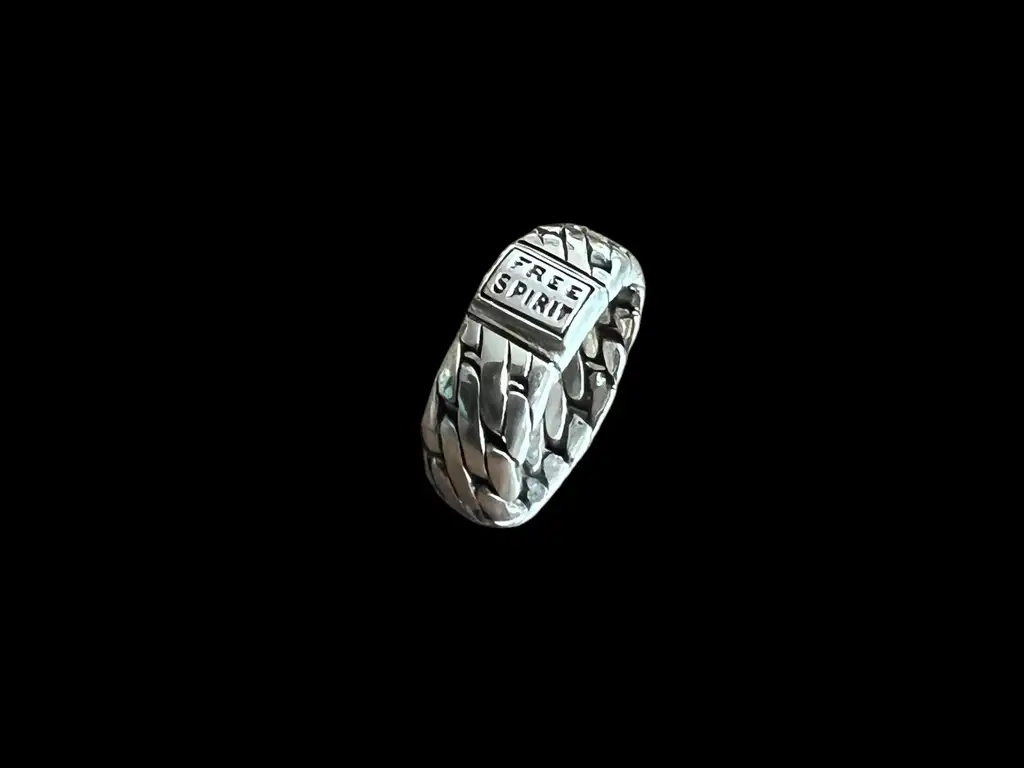 Zilveren dames en heren ring Bono 2 Zilveren brede schakel ring. Zilveren ring Bono