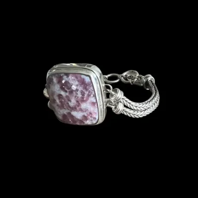 Zilveren dames armband Julia met pink jaspis